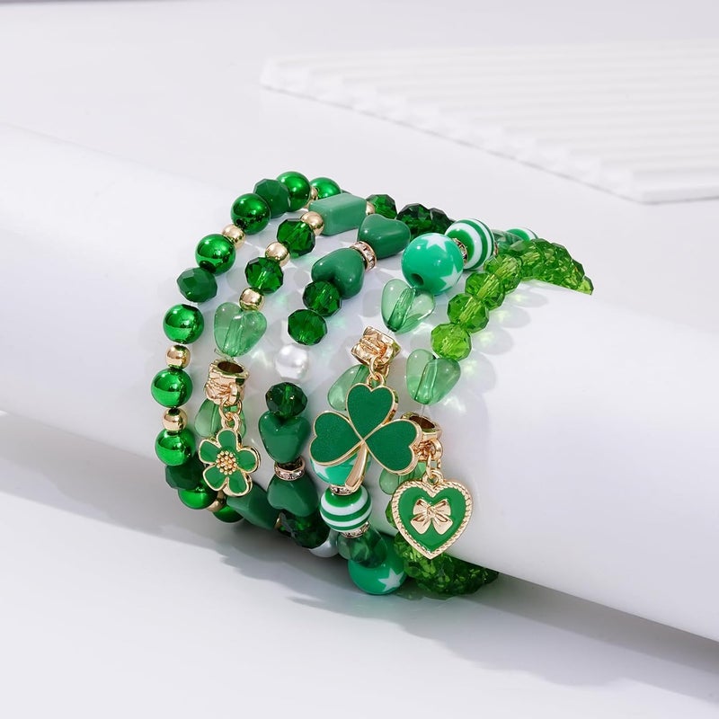 Aigrnc Boho Beaded Stretch Bracelets For Women Stackable Crystal Gold Plated Beaded Bracelets Set Trendy Handmade Friendship Braeclet Jewelry Gifts - Image 2